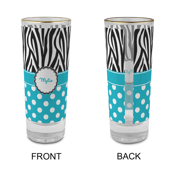 Dots & Zebra Glass Shot Glass - 2 oz - Single - APPROVAL
