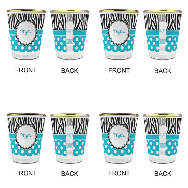 Dots & Zebra Glass Shot Glass - with gold rim - Set of 4 - APPROVAL