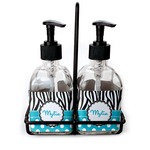 Dots & Zebra Glass Soap & Lotion Bottles (Personalized)