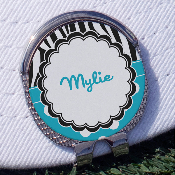 Custom Dots & Zebra Golf Ball Marker - Hat Clip