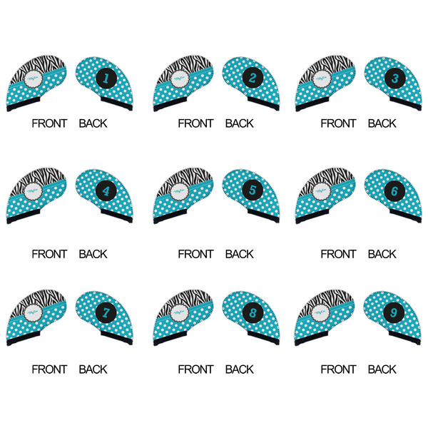 Dots & Zebra Golf Club Covers - APPROVAL (set of 9)