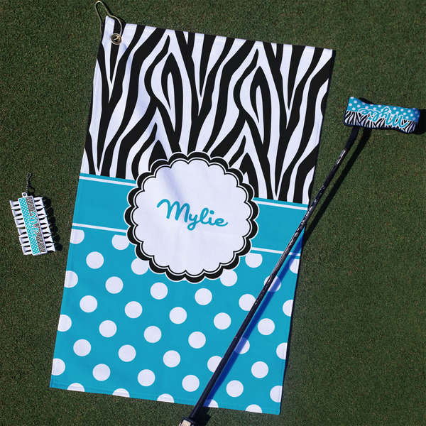 Custom Dots & Zebra Golf Towel Gift Set (Personalized)