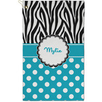 Dots & Zebra Golf Towel - Poly-Cotton Blend - Small w/ Name or Text