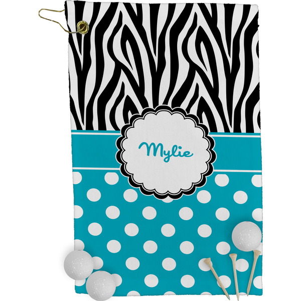 Dots & Zebra Golf Towel (Personalized)