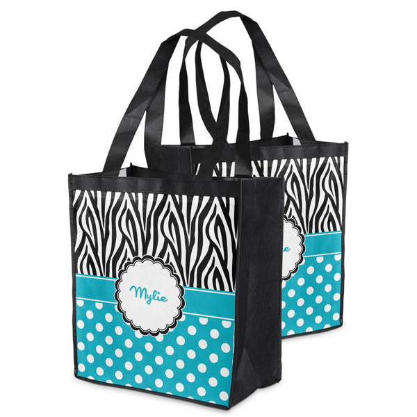 Dots & Zebra Grocery Bag - MAIN