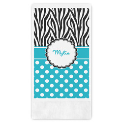 Dots & Zebra Guest Napkins - Full Color - Embossed Edge (Personalized)