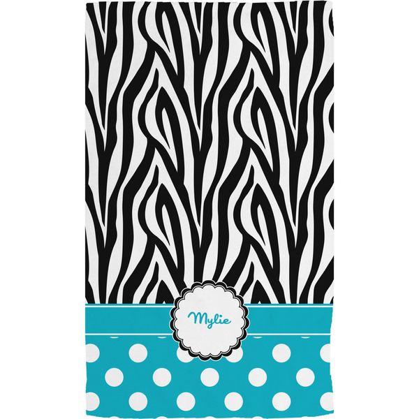 Dots & Zebra Hand Towel (Personalized)