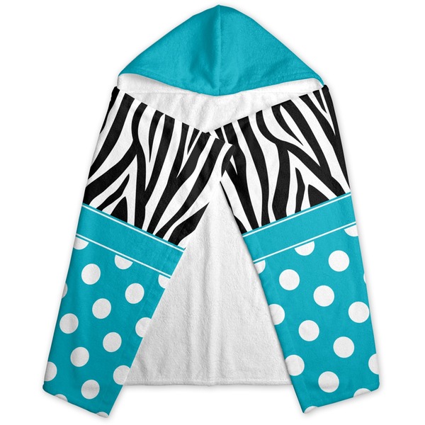 Dots & Zebra Hooded Towel - Folded