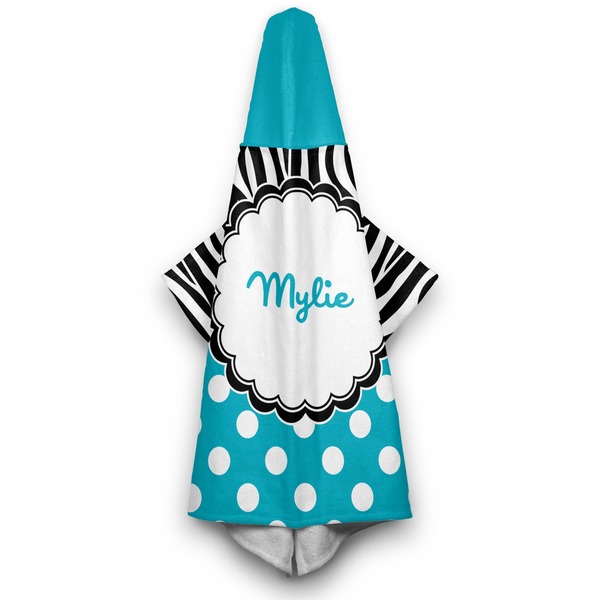 Dots & Zebra Hooded Towel - Hanging