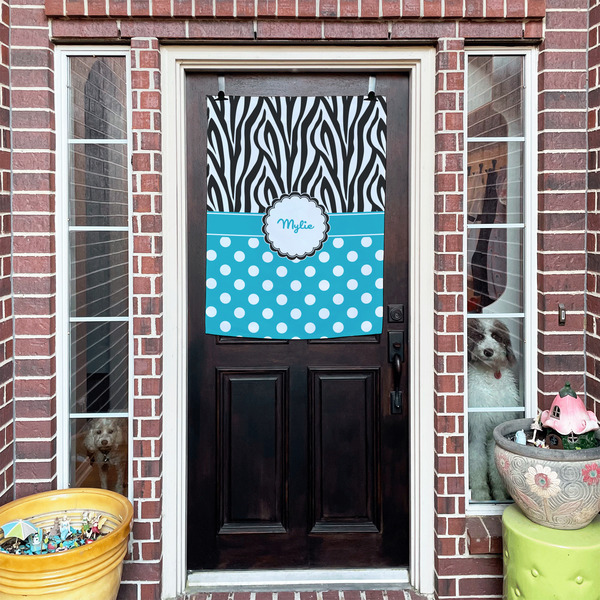Dots & Zebra House Flags - Double Sided - (Over the door) LIFESTYLE