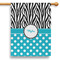 Dots & Zebra 28" House Flag (Personalized)