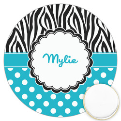 Dots & Zebra Printed Cookie Topper - 3.25" (Personalized)