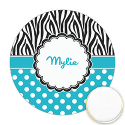 Dots & Zebra Printed Cookie Topper - 2.5" (Personalized)