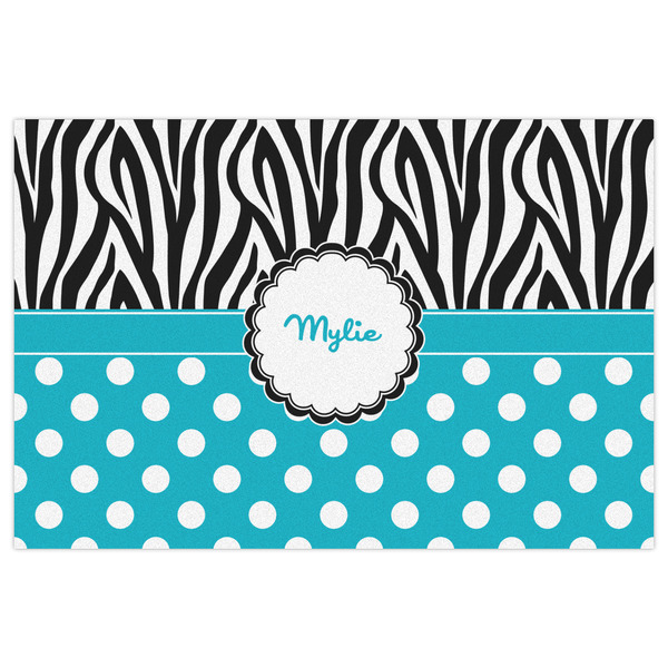 Dots & Zebra Indoor / Outdoor Rug - 2'x3' - Front Flat