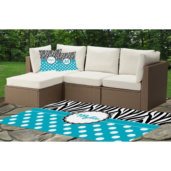 Dots & Zebra Outdoor Mat & Cushions