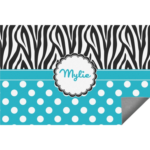 Custom Dots & Zebra Indoor / Outdoor Rug - 5'x8' (Personalized)