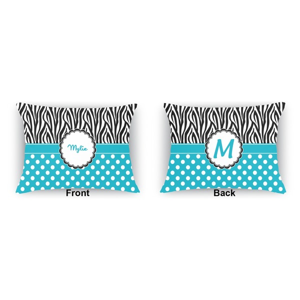 Dots & Zebra  Indoor Rectangular Burlap Pillow (Front and Back)