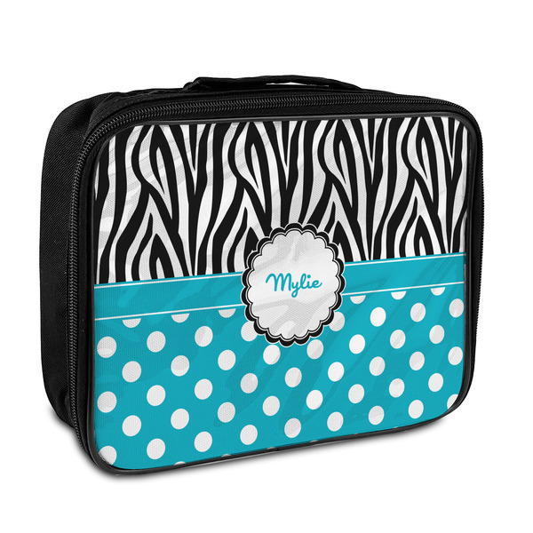 Custom Dots & Zebra Insulated Lunch Bag (Personalized)