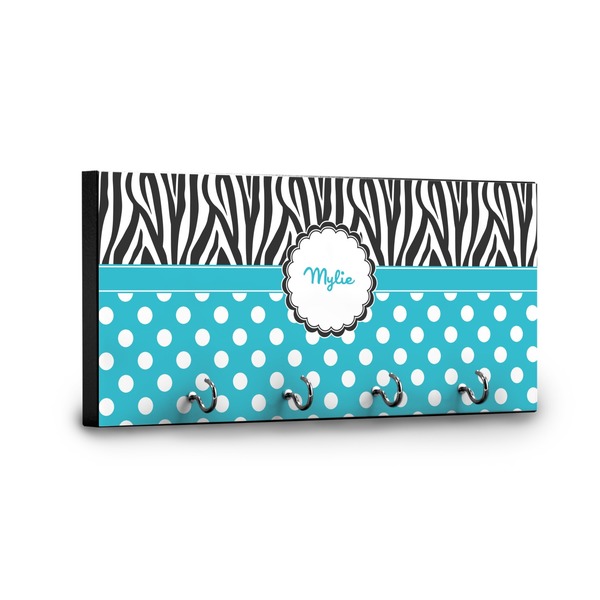 Dots & Zebra Key Hanger - Front View with Hooks