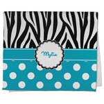 Dots & Zebra Kitchen Towel - Poly Cotton w/ Name or Text