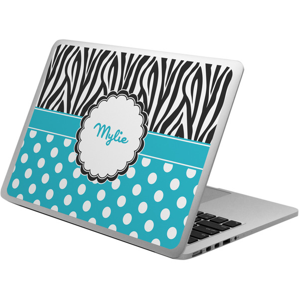 Custom Dots & Zebra Laptop Skin - Custom Sized w/ Name or Text