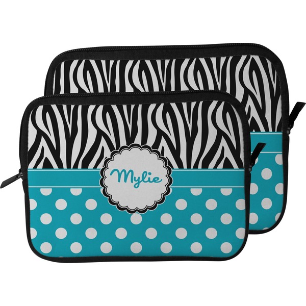 Dots & Zebra Laptop Sleeve (Size Comparison)