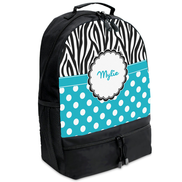 Custom Dots & Zebra Backpacks - Black (Personalized)