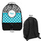 Dots & Zebra Large Backpack - Black - Front & Back View