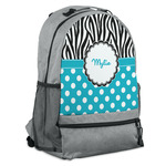 Dots & Zebra Backpack - Grey (Personalized)