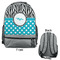 Dots & Zebra Large Backpack - Gray - Front & Back View
