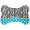 Dots & Zebra Bone Shaped Dog Food Mat (Large) (Personalized)