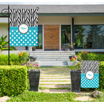 Dots & Zebra Large Garden Flag - Double Sided (Personalized)