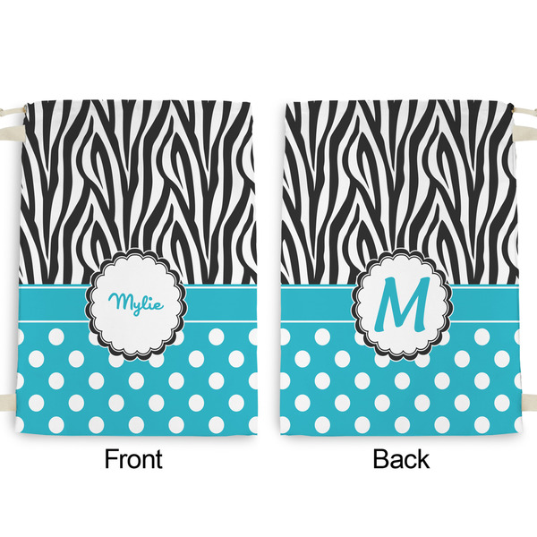 Dots & Zebra Large Laundry Bag - Front & Back View