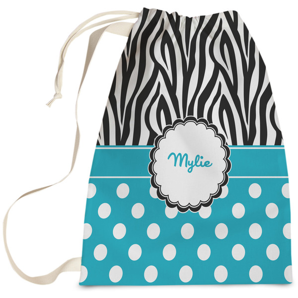 Custom Dots & Zebra Laundry Bag - Large (Personalized)