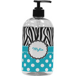 Dots & Zebra Plastic Soap / Lotion Dispenser (Personalized)