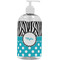 Dots & Zebra Plastic Soap / Lotion Dispenser (16 oz - Large - White) (Personalized)