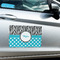 Dots & Zebra Large Rectangle Car Magnets- In Context