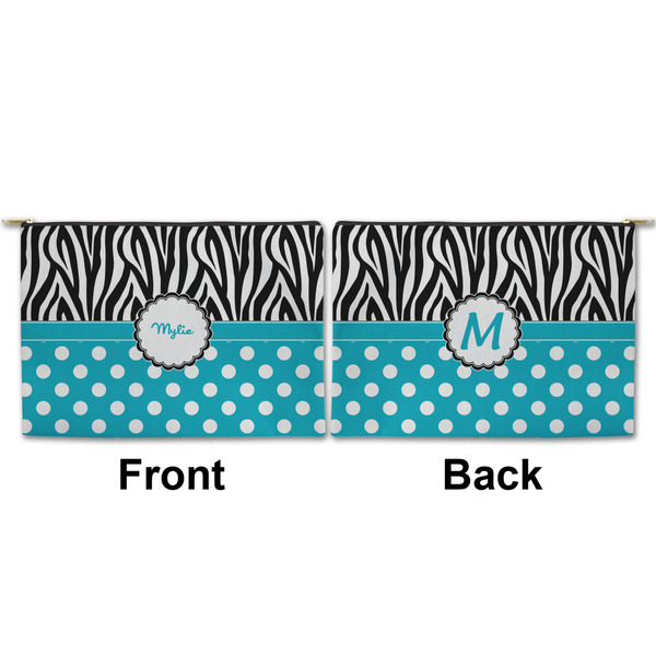 Dots & Zebra Large Zipper Pouch Approval (Front and Back)
