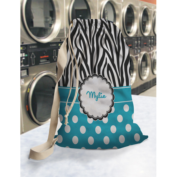 Dots & Zebra Laundry Bag in Laundromat