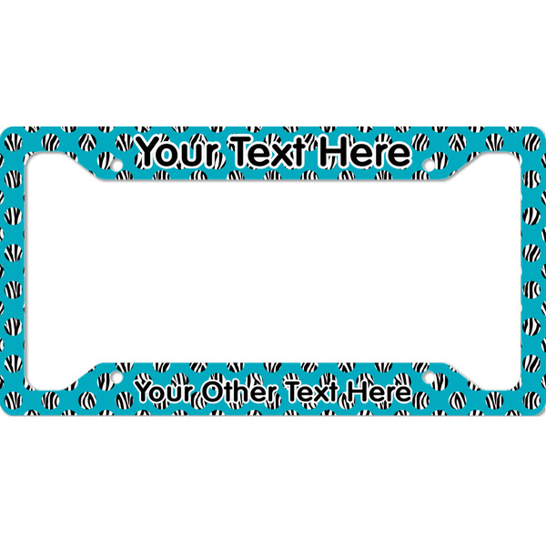 Custom Dots & Zebra License Plate Frame - Style A (Personalized)