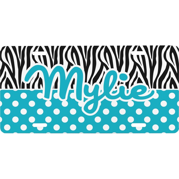 Custom Dots & Zebra Front License Plate (Personalized)
