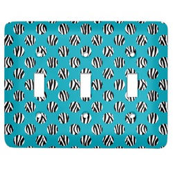 Dots & Zebra Light Switch Cover (3 Toggle Plate)