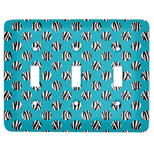 Custom Dots & Zebra Light Switch Cover (3 Toggle Plate)
