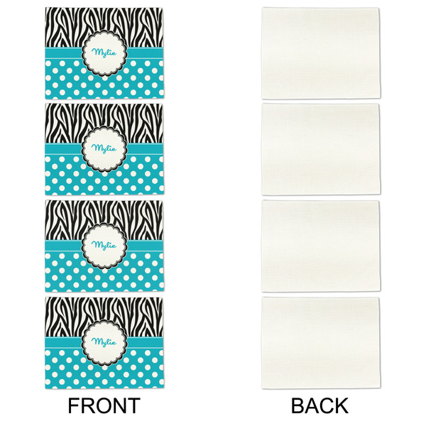 Dots & Zebra Linen Placemat - APPROVAL Set of 4 (single sided)