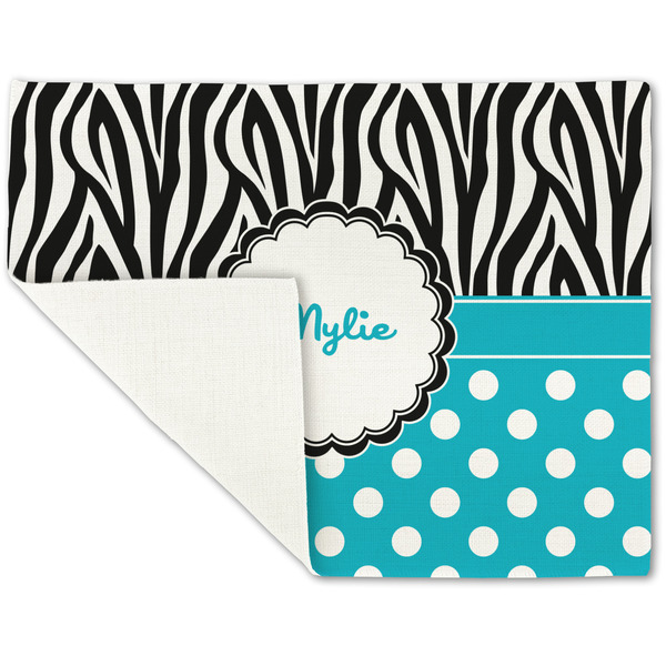 Dots & Zebra Linen Placemat - Folded Corner (single side)