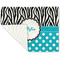 Dots & Zebra Linen Placemat - Folded Corner (single side)