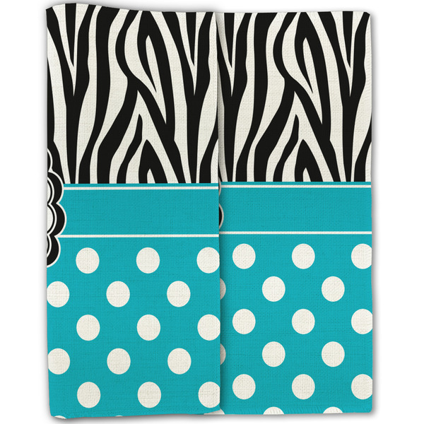 Dots & Zebra Linen Placemat - Folded Half (double sided)