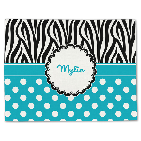 Dots & Zebra Linen Placemat - Front