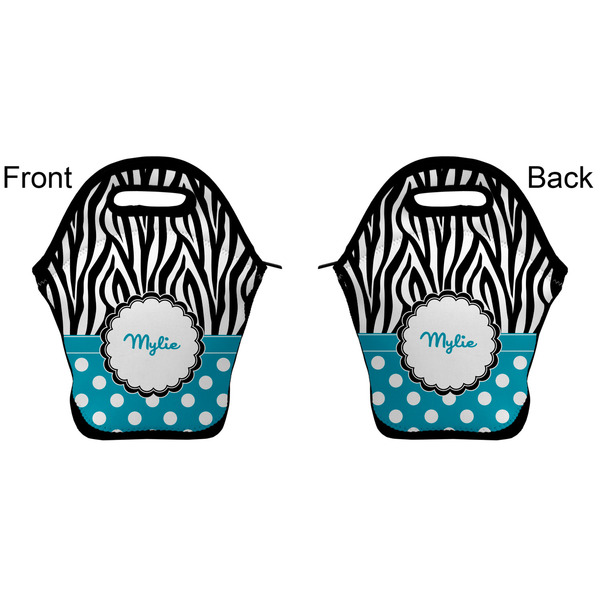 Dots & Zebra Lunch Bag - Front and Back