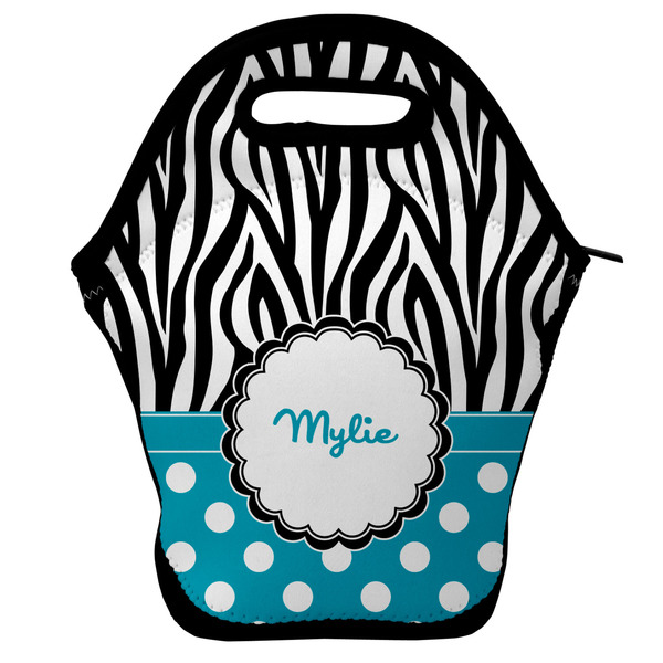 Custom Dots & Zebra Lunch Bag w/ Name or Text